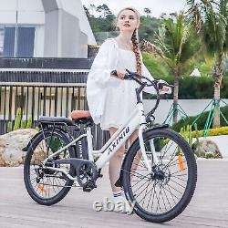 2024 Axiniu 500W 26'' Electric Bicycle Snow Beach City E-bike withU-lock+Bag