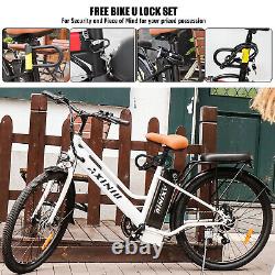 2024 Axiniu 500W 26'' Electric Bicycle Snow Beach City E-bike withU-lock+Bag