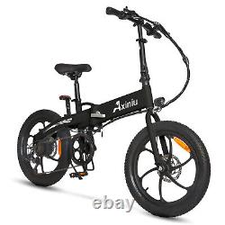 20 850W Electric Folding Bicycle Fat Tire City Ebike WithShock Absorber Black