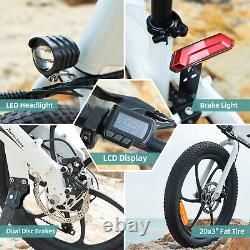 20'' Axiniu Electric Bikes 850W Ebikes for Adults 36V E-bike White+U-lock US