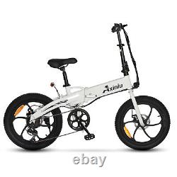 20'' Axiniu Electric Bikes 850W Ebikes for Adults 36V E-bike White+U-lock US