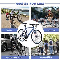 21 Adult Hybrid Bike Disc Brake 700c Road Bike City Bicycle Aluminum Frame