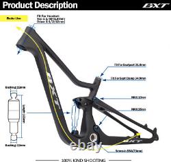 242.4er Carbon Fiber Full Suspension Mountain Bike Frameset Boost 14812mm