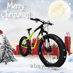 26In 4.0 Fat Tires Mountain Bike Road Bikes 21 Speed Disc Brake Snow Bicycle USA