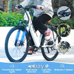 26'' Axiniu Electric Bike 25Mph 750W Ebikes for Adults White 36V with U-lock