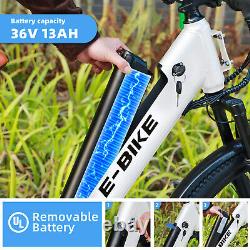 26'' Axiniu Electric Bike 25Mph 750W Ebikes for Adults White 36V with U-lock