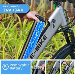 26'' Axiniu Electric Bikes 850W Ebikes for Adults 20-32MPH 36V with u-Lock Grey