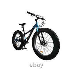 26 Fat Tire Snow Mountain Bike 21 Speed Bicycle High-Tensile Steel Frame MTB