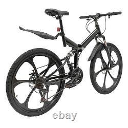 26 Folding City Bike Bicycle, 21-Speed Folding Bicycle for Adult, Camping