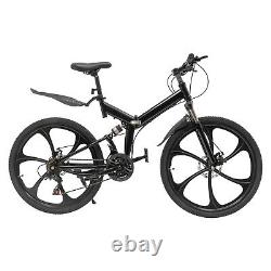 26 Folding City Bike Bicycle, 21-Speed Folding Bicycle for Adult, Camping