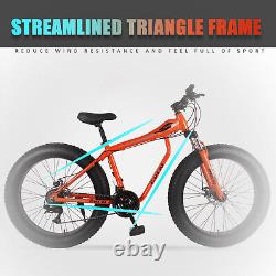 26-Inch Wheels Fat Tire Bike For Mountain/snowithroad 21-Speed Aluminum Frame