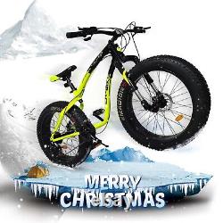 26in Fat Tire Mountain Bike 21-Speed Bicycle High-Tensile Steel Frame Off-road