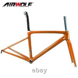 700C AERO Carbon Road Frame Internal Cable Routing Rim V-Brake Bicycle Frameset