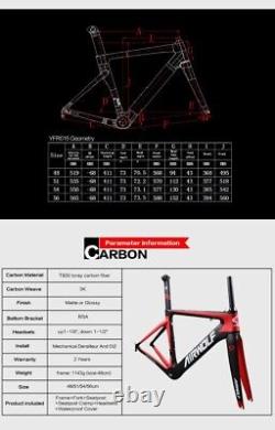 700C Carbon Fiber Road Bike Aero Frameset V Brake Quick Release Bicycle Frame