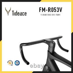 700C Road Racing V-Brake T1000 Carbon Fiber Bike Frame with Handlebar OEM BB86