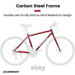 700c Road Bike, 21-Speed Disc Brakes, Carbon Steel Frame City Bicycle for Adult
