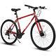 700c Road Bike 21-speed Disc Brakes Commuting Road Bicycle For Men Women-red