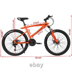 Adult Bicycle Mountain Bike With Disc Brake 26Inch Wheels 21 Speed