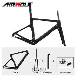 Disc Brake Road Bike Carbon Fiber Frame Bicycle Aero Frameset Full Size 3K BSA