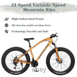 Fat Tire Mountain Bike MTB Bicycle 26 in Wheel 17 Inches High Carbon Steel Frame