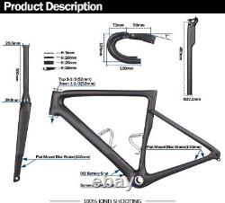 Full Carbon DIsc Road Bike Frame Flat-Mount Disc Brake Racing Bicycle Frameset