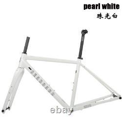 GRAVEL Disk Brake Road Bicycle Frame Pearl White Carbon Fork Alloy Frameset
