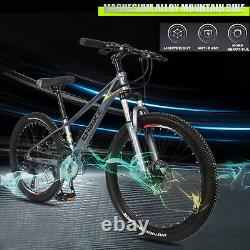 MTB 24-inch 21-Speed Mountain Bike Road Bike Magnesium Alloy Frame Bicycle US