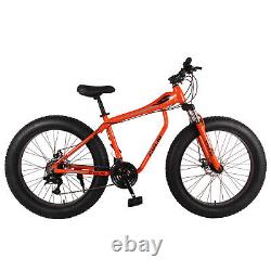 Mountain Bike 26 In Wheels Fat Tire 21-Speed Road Bicycle Aluminum Frame Cycling