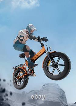 Peak 1000W-Electric-Bicycle with 20×4.0 Fat Tire Ebike for Mountain Beach Snow