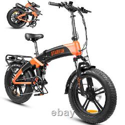 STARRUN 20 1200W Folding Electric Bicycle Fat Tire 52V Beach City Mountain Bike