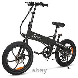 2024 Vélos électriques Axiniu 20'' 850W Ebikes pour adultes 36V E-bike Noir + Cadenas