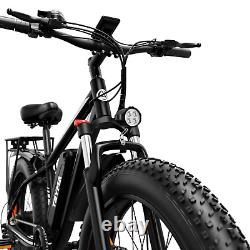 AMYET 1000W 26 Vélo électrique tout-terrain à pneus gras pour adultes 28MPH Ebike 7 vitesses