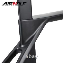 Cadre de vélo de route aéro en fibre de carbone 14212mm avec axe traversant, ensemble cadre de vélo à disque frein