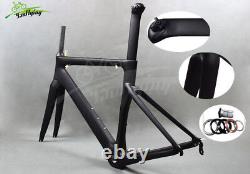 Cadre de vélo de route en carbone T1000, ensemble de cadre de bicyclette 700C, 48 51 54 56cm BSA V Brake