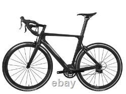 Cadre de vélo de route en carbone aéro 44 cm, roues 700C, pneus clincher, freins V-brake, 11 vitesses