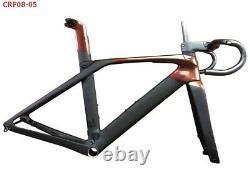 Cadre de vélo de route en carbone avec frein à disque, cadre de vélo en carbone avec potence de guidon