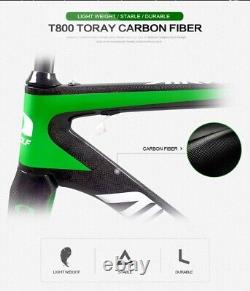 Cadre de vélo de route en fibre de carbone 700C complet avec libération rapide BSA et freins sur jante