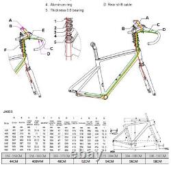 Ensemble de cadre de vélo de route en carbone avec câblage interne complet et guidon intégré