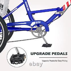 Tricycle pliant pour adulte à 3 roues, vélo à 7 vitesses, trike portable pliable avec roues de 20 pouces