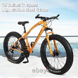 Vélo de montagne à gros pneus MTB VTT - Cadre en acier au carbone de 26 pouces, 17 pouces de hauteur