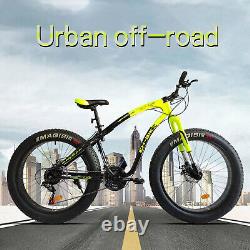 Vélo de montagne à gros pneus pour homme, vélo de route extérieur avec cadre en acier au carbone de 26 pouces.