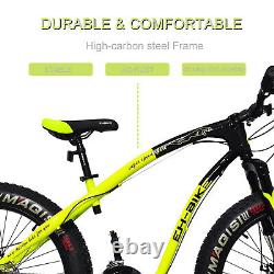 Vélo de montagne à pneus gras de 26 pouces, bicyclette à 21 vitesses, cadre en acier haute résistance tout-terrain.