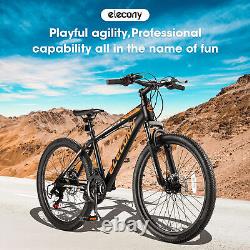 Vélo de route VTT 24 pouces pour adultes avec cadre en aluminium, 21 vitesses et frein à disque