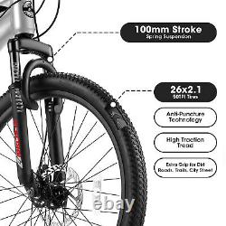 Vélo de route VTT de 6 pouces pour adultes, cadre en aluminium, vélo 21 vitesses avec freins à disque.