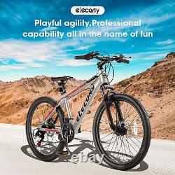 Vélo de route VTT de 6 pouces pour adultes, cadre en aluminium, vélo 21 vitesses avec freins à disque.