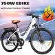 Vélo électrique Axiniu De 26 Pouces 25 Mph 750w Pour Adultes Blanc 36v Avec Cadenas